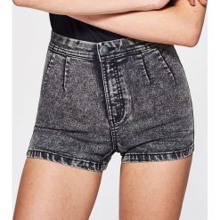 Odzież damska: Jeansowe szorty high waist - Szary