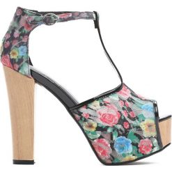 Sandały damskie: Czarne Sandały Delightful Laces