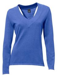 Heine Sweter w kolorze niebieskim rozmiar: 48. Niebieskie swetry klasyczne damskie Heine, z bawełny, bez kołnierzyka. Za 78.99 zł.