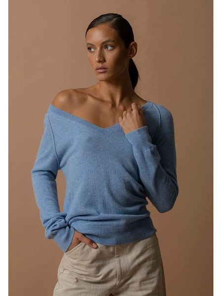 Perfect Cashmere Kaszmirowy sweter "Penelope" w kolorze błękitnym rozmiar: XXL. Niebieskie swetry klasyczne damskie Perfect Cashmere, xxl, z kaszmiru, bez kołnierzyka. Za 381.24 zł.