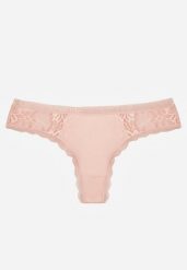 Jasnoróżowe Majtki Stringi Ozdobione Koronką z Bawełną Meniliphis. Czerwone stringi Renee, bez wzorów, z bawełny. Za 6.99 zł.