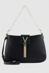 VALENTINO Czarna listonoszka Divina. Czarne listonoszki damskie Valentino by Mario Valentino, bez wzorów, bez dodatków. W wyprzedaży za 380.99 zł.