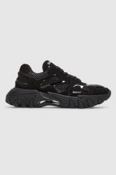 BALMAIN Sneakersy skórzane damskie czarne B-East. Czarne obuwie sportowe damskie Balmain, z materiału, bez zapięcia. W wyprzedaży za 2,299.99 zł.