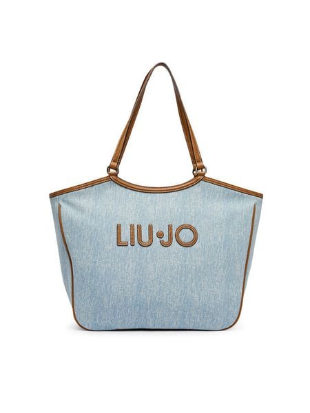 Liu Jo Torebka AA6208 T377A Niebieski. Niebieskie shopper bag Liu Jo, bez wzorów, z materiału, bez dodatków. Za 390.99 zł.