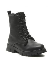 DeeZee Kozaki CS98006-01 Czarny. Czarne kozaki dziewczęce DeeZee, bez wzorów, ze skóry, bez obcasa, bez zapięcia. Za 111.99 zł.