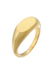 Elli Damski sygnet owalny błyszczący Geo Trend podstawowy w pozłacanym srebrze próby 925 Sterling Silver Pierścionki 1 ct. Szare pierścionki damskie Elli, pozłacane. Za 178.99 zł.