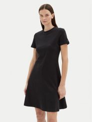 Tommy Hilfiger Sukienka codzienna WW0WW45521 Czarny Regular Fit. Czarne sukienki damskie Tommy Hilfiger, bez wzorów, z bawełny, bez ramiączek. Za 259.99 zł.