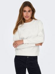 JDY Bluza w kolorze kremowym rozmiar: XL. Brązowe bluzy damskie JDY, xl, bez wzorów, z bawełny, bez kaptura. Za 52.67 zł.