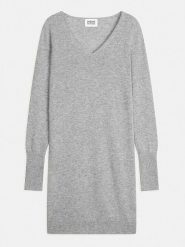 AUTHENTIC CASHMERE Kaszmirowa sukienka w kolorze szarym rozmiar: XL. Szare sukienki damskie AUTHENTIC CASHMERE, bez wzorów, z kaszmiru, bez ramiączek. Za 426.99 zł.