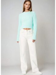 Monki Sweter w kolorze turkusowym rozmiar: XS. Niebieskie swetry klasyczne damskie Monki, xs, bez kołnierzyka. Za 43.99 zł.