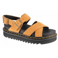 Sandały Dr. Martens Voss Ii Sandals W DM40930200 brązowe. Brązowe sandały damskie bez wzorów, z materiału, bez obcasa, na platformie, bez zapięcia. Za 767.80 zł.