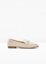 Półbuty wsuwane loafer. Brązowe półbuty damskie bonprix, bez wzorów, bez obcasa, bez zapięcia. Za 104.99 zł.