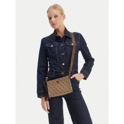 Saszetka Guess. Brązowe nerki i saszetki damskie Guess, z aplikacjami. Za 269.99 zł.