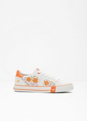 Sneakersy Mustang. Białe obuwie sportowe casual damskie bonprix. Za 219.99 zł.