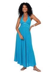 Aller Simplement Sukienka w kolorze niebieskim rozmiar: 34-40. Niebieskie sukienki damskie Aller Simplement, bez wzorów, z bawełny, bez ramiączek. Za 100.99 zł.