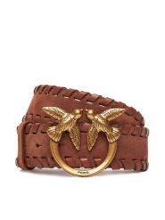 PINKO Pasek Damski Love Berry Weaving Belt H4 20252 PLT01 105461.A2QG Brązowy. Brązowe paski damskie Pinko, bez wzorów, ze skóry. Za 859.99 zł.