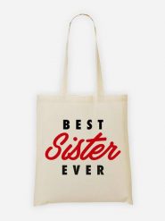 WOOOP Torba "Best Sister Ever" w kolorze kremowo-czerwonym - 36 x 43 cm rozmiar: onesize. Brązowe shopper bag Wooop, bez wzorów, z bawełny, na ramię, bez dodatków. Za 41.30 zł.
