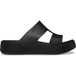 Klapki damskie Crocs Gateway Platform H-Strap. Czarne klapki damskie Crocs, bez wzorów, bez obcasa, bez zapięcia. Za 159.00 zł.