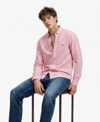 Superdry Preppy Oxford Koszula z długim rękawem z bawełny organicznej. Brązowe koszule damskie Superdry, xl, bez wzorów, z bawełny, klasyczne, bez kołnierzyka, bez ramiączek. Za 301.95 zł.