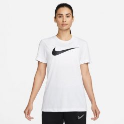 Koszulka z krótkim rękawem Damska Nike Biały. Białe bluzki damskie Nike, m, bez wzorów, bez kołnierzyka, bez ramiączek. Za 162.00 zł.