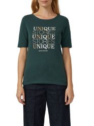 S.Oliver Koszulka w kolorze zielonym rozmiar: 40. Zielone bluzki damskie S.Oliver, s, bez wzorów, bez kołnierzyka, bez ramiączek. Za 34.99 zł.