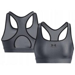 Stanik sportowy damski Under Armour Authentics Mid Padless. Szare biustonosze sportowe damskie Under Armour, bez wzorów. Za 127.45 zł.