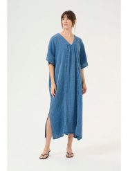 CULTURE Sukienka w kolorze niebieskim rozmiar: L. Niebieskie sukienki damskie Culture, bez wzorów, z bawełny, bez ramiączek. Za 139.20 zł.