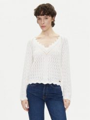 Pepe Jeans Sweter Olya PL702288 Écru Regular Fit. Swetry klasyczne damskie Pepe Jeans, xs, z bawełny, bez kołnierzyka. Za 199.99 zł.