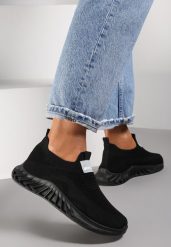 Czarne Buty Sportowe Briwen. Czarne obuwie sportowe casual damskie Renee, z jeansu. Za 39.99 zł.