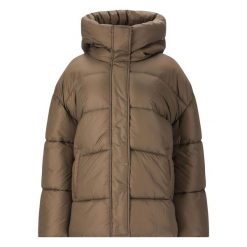 Damska kurtka z kapturem Athlecia Shaja. Brązowe kurtki damskie Athlecia, bez wzorów, z puchu, z kapturem. Za 524.50 zł.