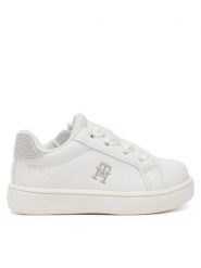 Tommy Hilfiger Sneakersy Low Cut Velcro Sneaker T1A9-33728-1439 M Biały. Białe buty sportowe dziewczęce Tommy Hilfiger, bez wzorów, ze skóry, bez zapięcia. Za 189.99 zł.