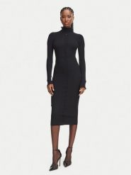 Elisabetta Franchi Sukienka dzianinowa AM-21B-66E2-V440 Czarny Slim Fit. Czarne sukienki damskie Elisabetta Franchi, bez wzorów, z dzianiny, bez ramiączek. Za 1,879.00 zł.