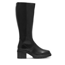 Kozaki Lasocki. Czarne kozaki damskie Lasocki, bez obcasa, na słupku, bez zapięcia. Za 379.99 zł.