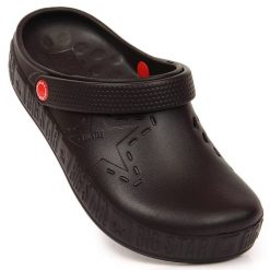 Klapki chodaki czarne Big Star II275001. Czarne klapki damskie Big Star, bez wzorów, z tworzywa sztucznego, bez obcasa, bez zapięcia. Za 59.99 zł.