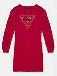 Guess Sukienka dzianinowa J4BK11 Z3K20 Czerwony Regular Fit. Czerwone sukienki dziewczęce Guess, z aplikacjami, z dzianiny, bez ramiączek, proste. Za 189.99 zł.