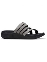Clarks Klapki "Glide Hi Iris" w kolorze srebrnym rozmiar: 39. Szare klapki damskie Clarks, bez wzorów, z otwartym noskiem, bez obcasa, bez zapięcia. Za 153.71 zł.