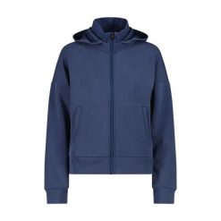 Damska satynowa modalna rozpinana bluza CMP. Niebieskie bluzy damskie CMP, xs, bez wzorów, prążkowane, bez kaptura. Za 415.20 zł.