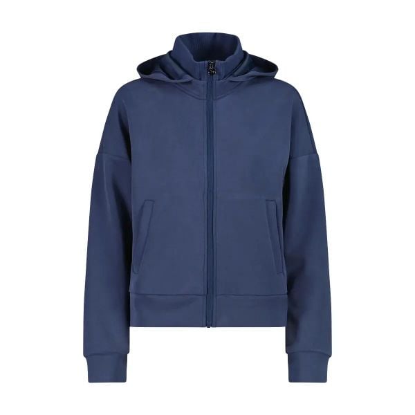 Damska satynowa modalna rozpinana bluza CMP. Niebieskie bluzy damskie CMP, xs, bez wzorów, prążkowane, bez kaptura. Za 349.50 zł.