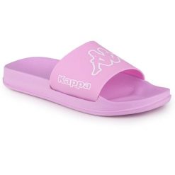 Klapki damskie sportowe Kappa KRUS. Białe klapki damskie Kappa, bez wzorów, z materiału, bez obcasa, bez zapięcia. Za 59.00 zł.