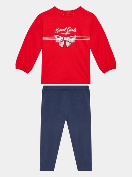 Guess Komplet t-shirt i spodenki A3YG15 KA6W4 Czerwony Regular Fit. Czerwone spodnie niemowlęce Guess, z aplikacjami, z bawełny. Za 109.99 zł.