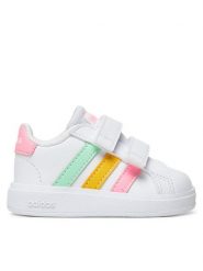 Adidas Sneakersy Grand Court 2.0 Cf I HP8917 Biały. Białe buty sportowe dziewczęce Adidas, bez wzorów, ze skóry, bez zapięcia. Za 129.99 zł.
