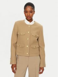 Tommy Hilfiger Kurtka przejściowa WW0WW43754 Beżowy Regular Fit. Brązowe kurtki damskie Tommy Hilfiger, bez wzorów, z wełny, bez kaptura. Za 769.99 zł.