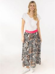 Zwillingsherz Spódnica "Wild Animal" w kolorze beżowo-jasnobrązowym rozmiar: L/XL. Brązowe spódnice damskie Zwillingsherz, na co dzień, l, bez wzorów, z wiskozy, maxi. Za 104.99 zł.