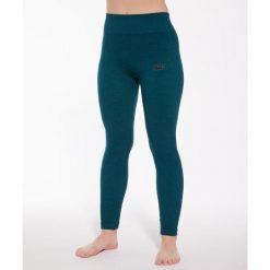 Legginsy damskie Brubeck JOGA MERINO. Zielone legginsy sportowe damskie Brubeck, bez wzorów, na jogę i pilates. Za 199.99 zł.