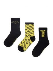 Batman Skarpety długie CEO-ACCCS-AW26-221WBBAT(3-PACK) Czarny. Czarne skarpetki chłopięce batman, bez wzorów, z bawełny. Za 29.99 zł.