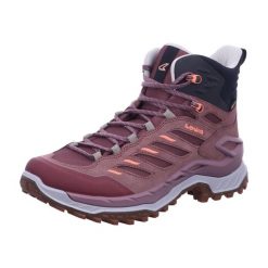 Buty trekkingowe damskie Lowa Innovo Mid Gtx. Czerwone obuwie trekkingowe damskie Lowa, z materiału, za kostkę, bez zapięcia. Za 959.00 zł.