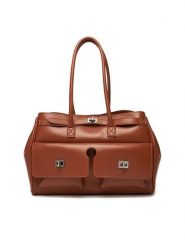 Gino Rossi Torebka EO-CLOVER-X10167 Brązowy. Brązowe shopper bag Gino Rossi, bez wzorów, z materiału, bez dodatków. Za 239.99 zł.