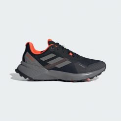 Buty Terrex Soulstride RAIN.RDY Trail Running. Czarne obuwie sportowe damskie Adidas, z materiału, bez zapięcia, do biegania. Za 468.50 zł.