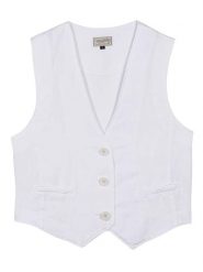 Herrlicher Lniana kamizelka w kolorze białym rozmiar: M. Białe kamizelki damskie Herrlicher, m, bez wzorów, ze lnu, bez kaptura. Za 108.49 zł.