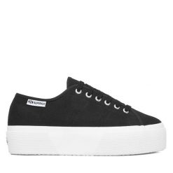 Tenisówki Superga. Czarne trampki damskie Superga, bez wzorów, bez zapięcia. Za 299.99 zł.